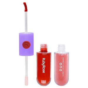 Batom Líquido E Gloss Duo 4,8g Ruby Rose