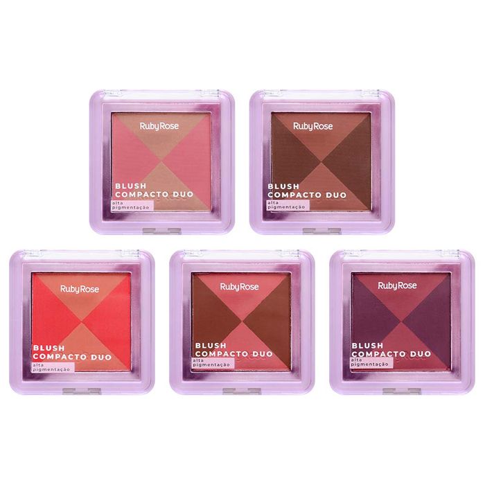 Blush Compacto Duo Alta Pigmentação Ruby Rose