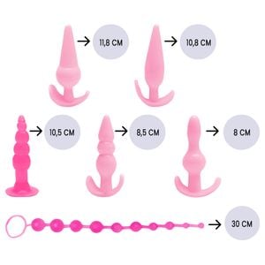 Kit Plug Anal Silicone 6 Unidades Sexy Import