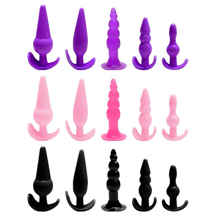 Kit Plug Anal Silicone 5 Unidades Sexy Import