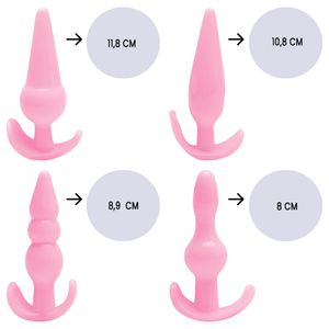 Kit Plug Anal Silicone 4 Unidades Sexy Import