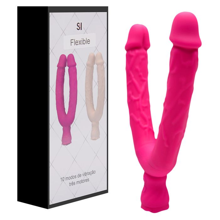 Pênis Duplo Com Vibro Flexible Alwup Sexy Import