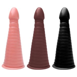 Plug Cone Pênis Borracha Maciça 25 X 7,5cm Prazer E Cia