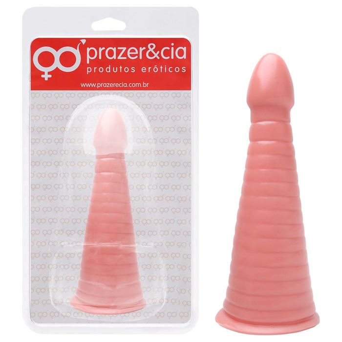 Plug Cone Pênis Borracha Maciça 25 X 7,5cm Prazer E Cia