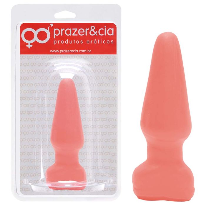 Plug Anal De Borracha Maciça 11 X 3,5cm Prazer E Cia