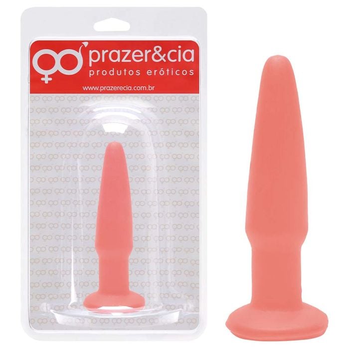 Plug Anal De Borracha Maciça 11 X 2,5cm Prazer E Cia