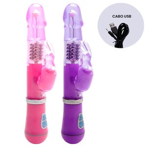 Vibrador Rotativo Coelhinho Recarregável Sexy Import