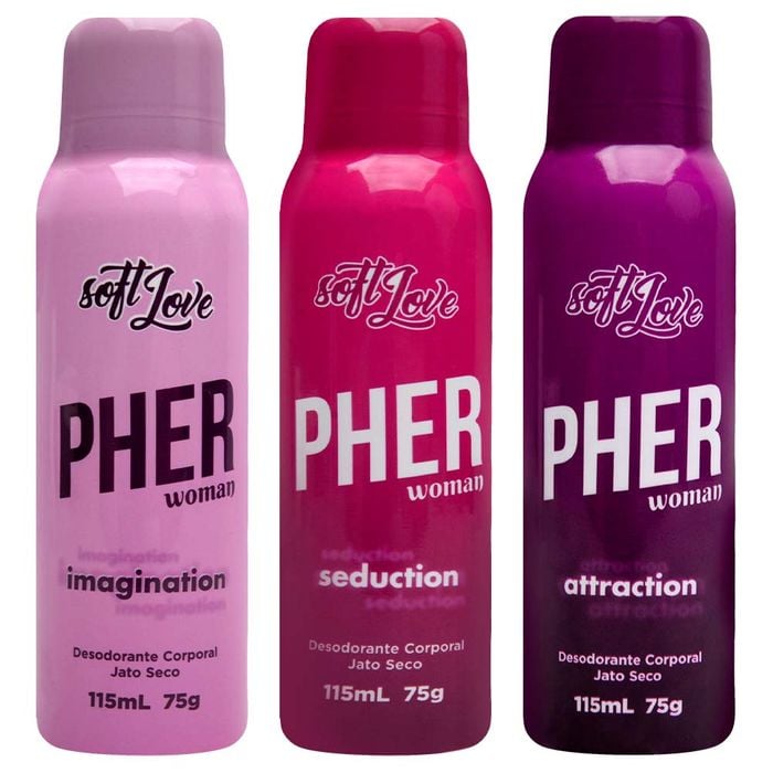 Pher Perfume Aerossol Feromônio 115ml Soft Love