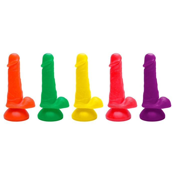 Pênis De Borracha Colors Ventosa 16,5 X 3,5cm Kgel