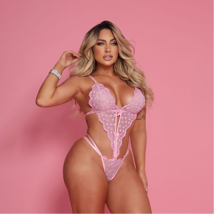 Body Sensual Glow Up Em Tule Bordado Tallyta