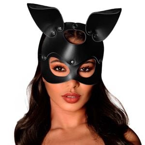 Máscara Bunny Play Couro Sado Dominatrixxx