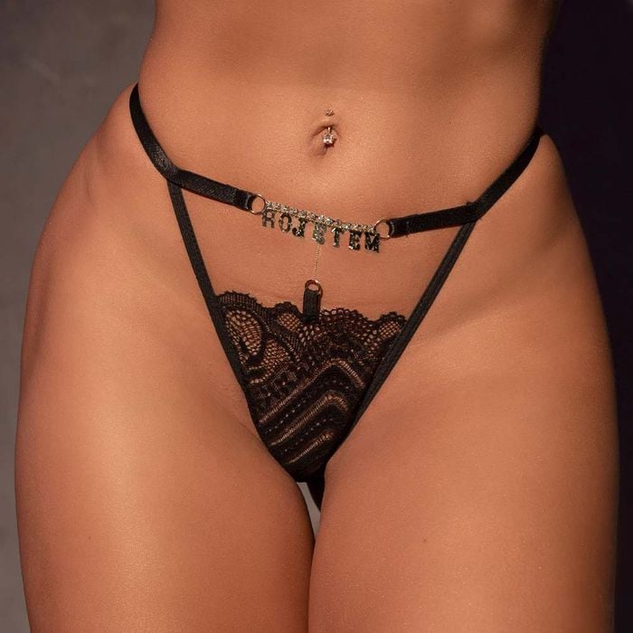 Fio Dental Preto Frases Strass Pimenta Sexy