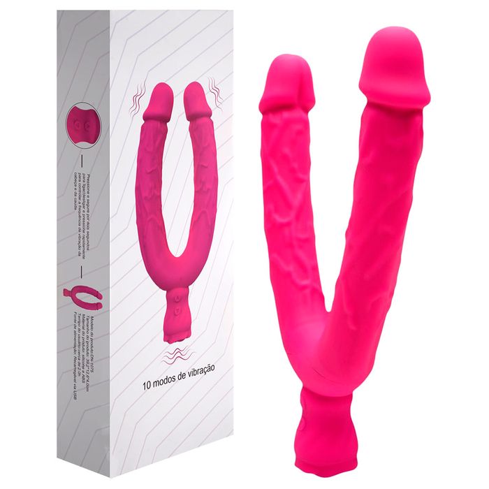 Pênis Duplo Com Vibro Flexible Alwup Sexy Import