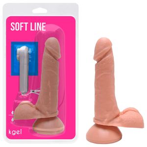 Pênis Vibrador Controle Externo Escroto 17,5 X 3,8cm Kgel