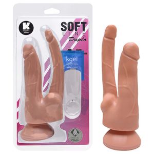 Pênis Vibrador Duplo Controle Externo 17cm Kgel