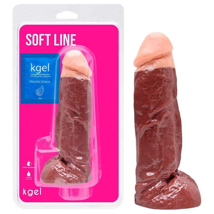 Pênis De Borracha Maciço Duo Color 18,5 X 4,5cm Kgel