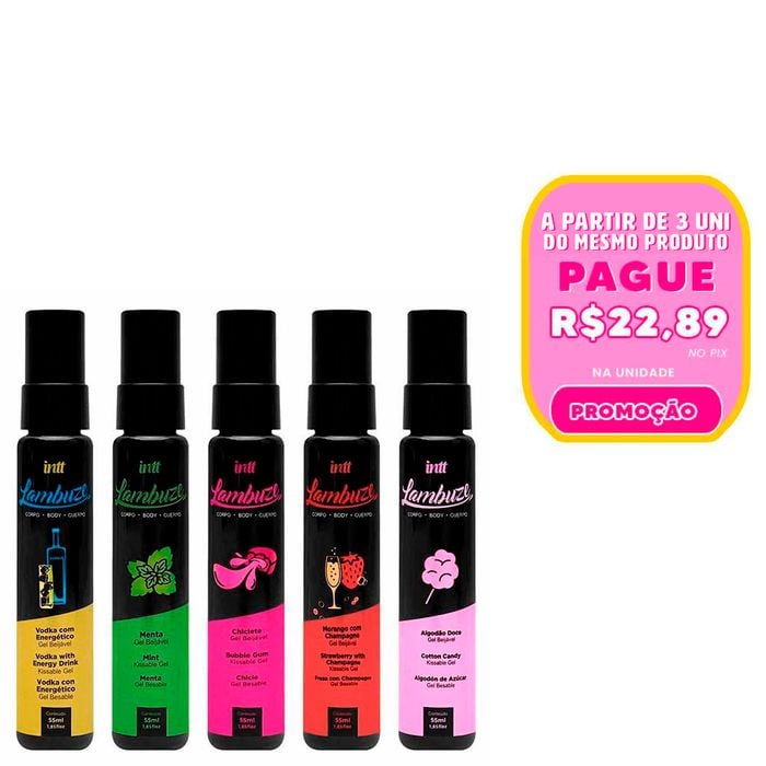 Lambuze Gel Beijável Com Efeito Quente 55ml Intt