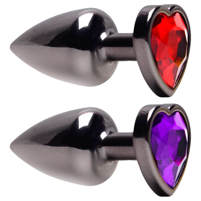 Plug Anal Abs Coração Onix Com Pedra Sensual Love