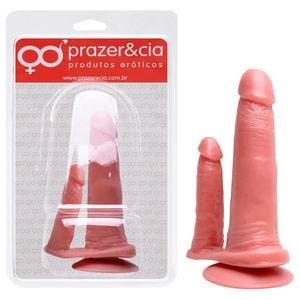 Pênis De Borracha Maciça Dupla 18 X 3,5cm Prazer E Cia