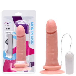 Prótese Vibrador Externo Ventosa 15,5 X 3,5cm Soulsex