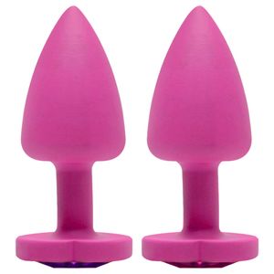 Plug Anal Abs Rosa Coração Pedra Sensual Love