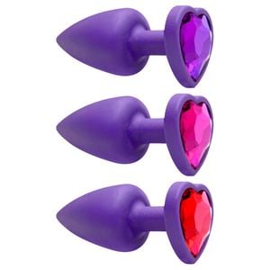 Plug Anal Abs Roxo Coração Pedra Sensual Love