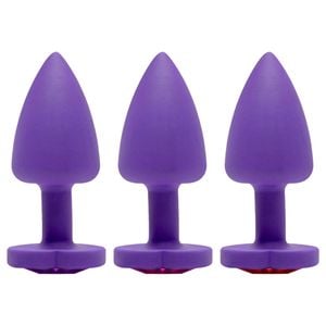 Plug Anal Abs Roxo Coração Pedra Sensual Love