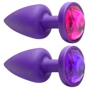Plug Anal Abs Roxo Redondo Pedra Sensual Love