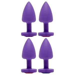 Plug Anal Abs Roxo Coração Pedra Sensual Love