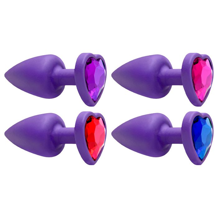 Plug Anal Abs Roxo Coração Pedra Sensual Love