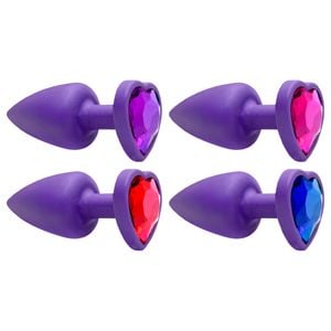 Plug Anal Abs Roxo Coração Pedra Sensual Love