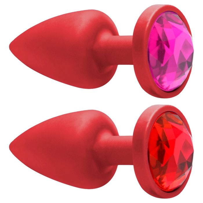 Plug Anal Abs Vermelho Redondo Pedra Sensual Love