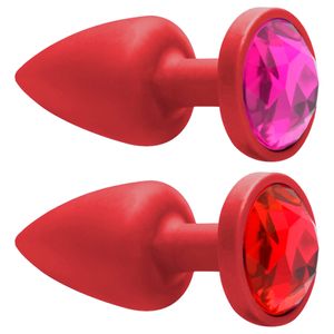 Plug Anal Abs Vermelho Redondo Pedra Sensual Love