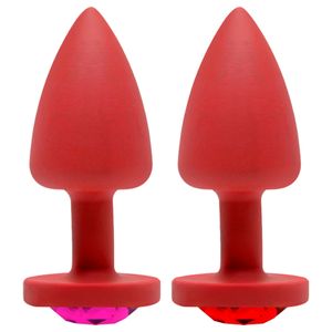 Plug Anal Abs Vermelho Redondo Pedra Sensual Love