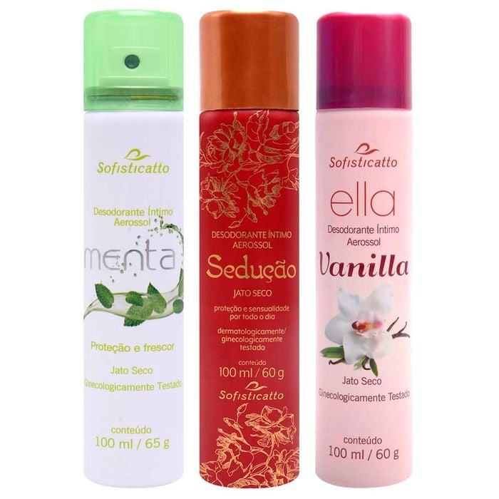 Desodorante íntimo Aerossol Aromático 100ml Sofisticatto