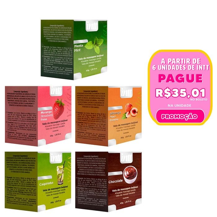 Vela De Massagem Beijável Saborizada 40g Intt
