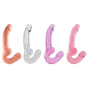 Pênis Duplo Jelly 23,5 X 3,3cm Strapless Youvibe Vipmix