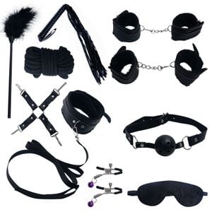 Kit Sado Erótico 11 Itens Bondage Sexy Import