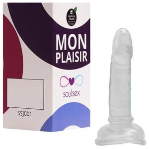Pênis Silicone Jelly Maciço Ventosa 9 X 1,5cm Soulsex