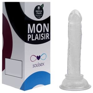 Pênis Silicone Jelly Maciço Com Ventosa 14 X 2,3cm Soulsex