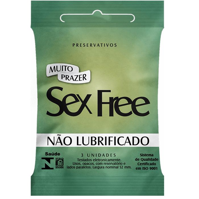 Preservativo Não Lubrificado Com 3 Unidades Sex Free