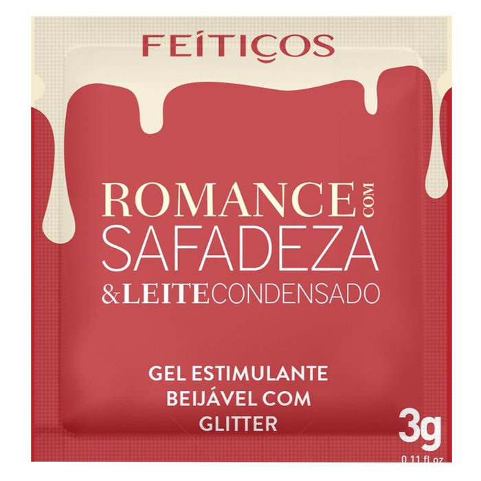 Sachê Romance Com Safadeza Gel Beijável Glitter 3g Feitiços