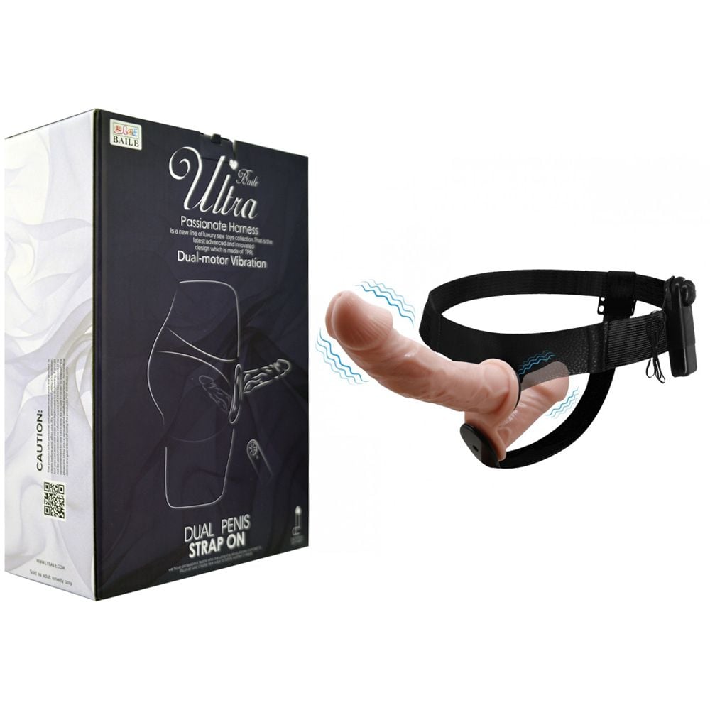 Pênis Com Cinta Dupla Penetração Com Vibro Vipmix - Gall