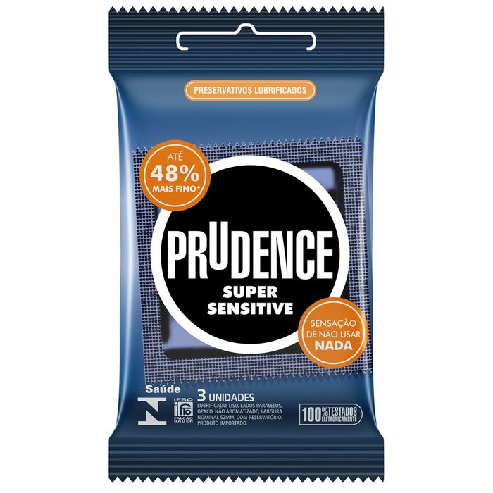 Preservativo Super Sensitive Com 3 Unidades Prudence