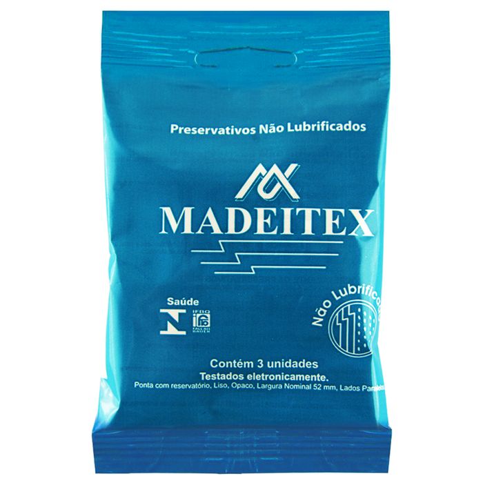 Preservativo Madeitex Não Lubrificado 03 Unidades Rilex