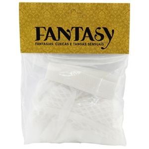 Cueca Sensual Tela Com Tule Branco Sexy Fantasy