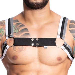 Harness Em Elastico Listrado Com Metal Sd Clothing