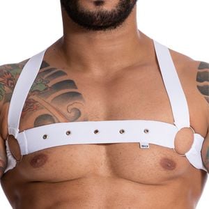 Harness Elastico Branco Argola E Metais Sd Clothing