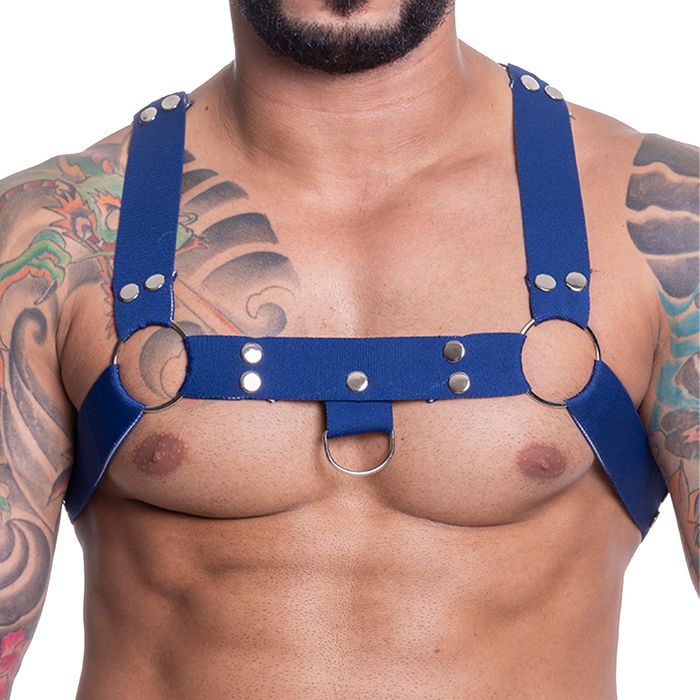 Harness Em Elástico Azul Com Metal Sd Clothing