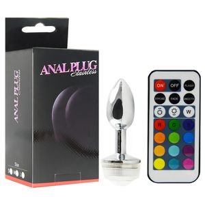 Plug P Anal Metal Led 13 Cores Controle Sem Fio Vipmix